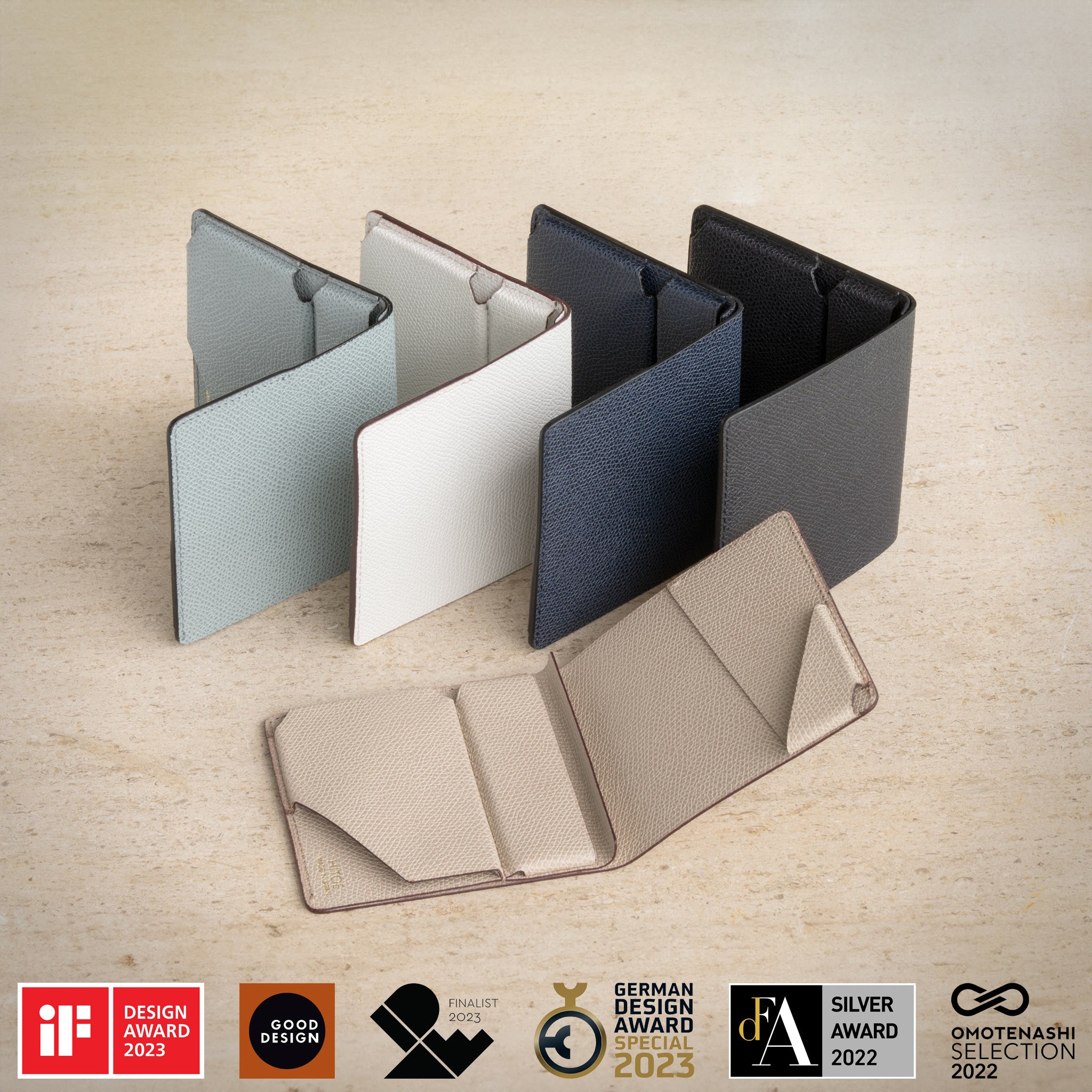 キャッシュレスに最適なミニ財布 Hitoe® Fold Less - Etretat - | エトルタ海岸を映すフレンチカーフ