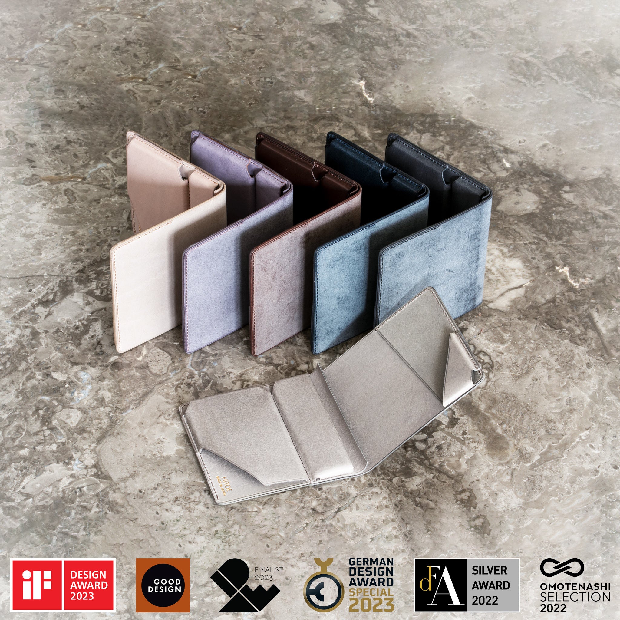 キャッシュレスに最適なミニ財布 Hitoe® Fold Less - Foschia - | 霧を纏うワックスレザー
