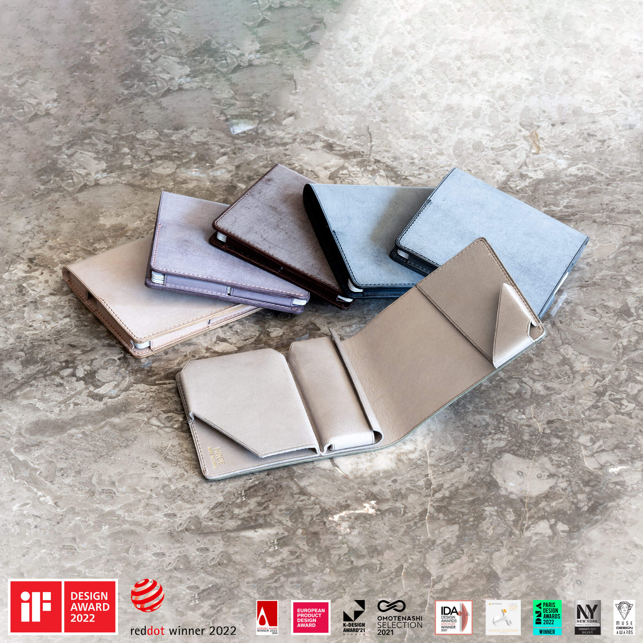 空気のように軽いミニ財布 Hitoe® Fold Aria - Foschia - | 霧を纏うワックスレザー