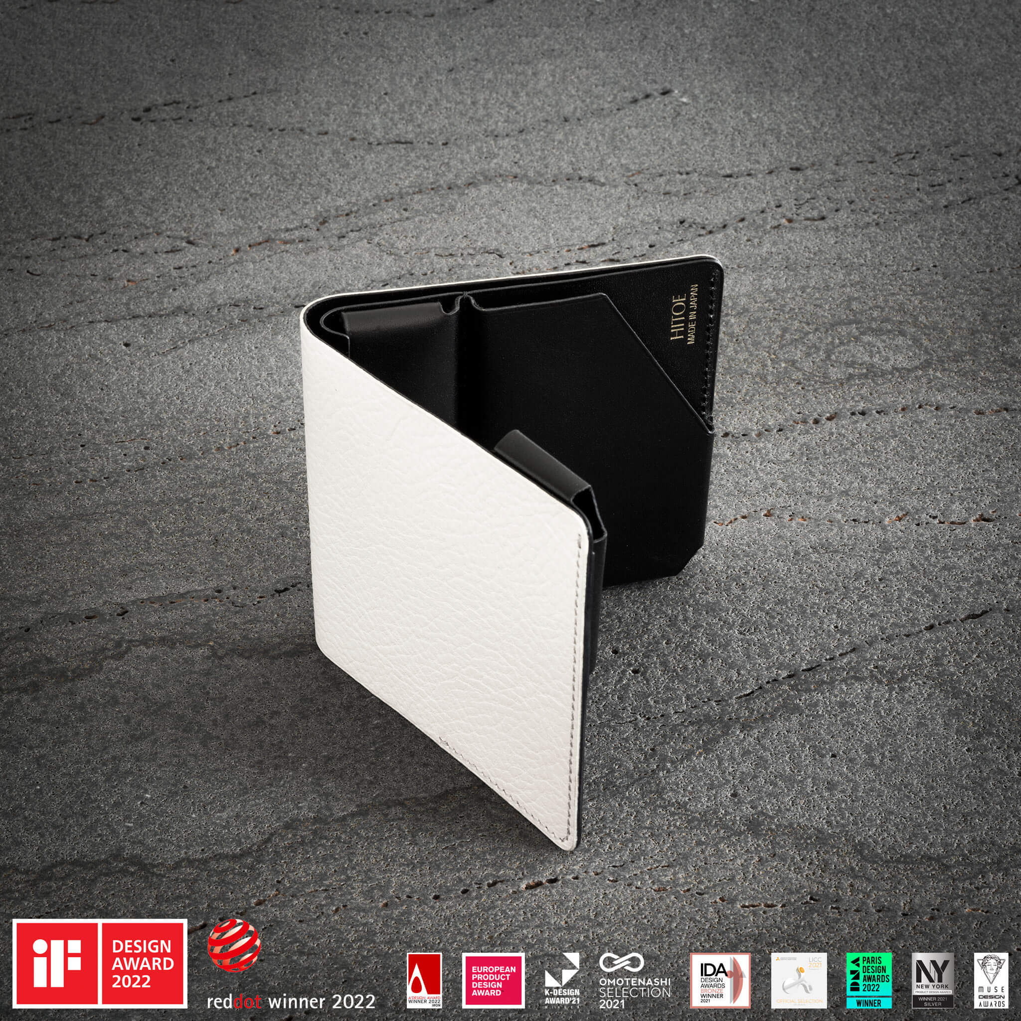 空気のように軽いミニ財布 Hitoe® Fold Aria - Monocromo - | 洗練のモノトーン