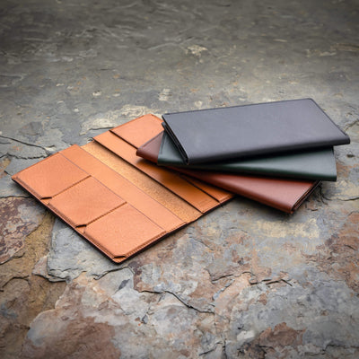 Thin long wallet |Hitoe® Quartet| Smooth leather with a deep color and luster